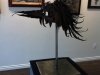 metal bird head on welded stand